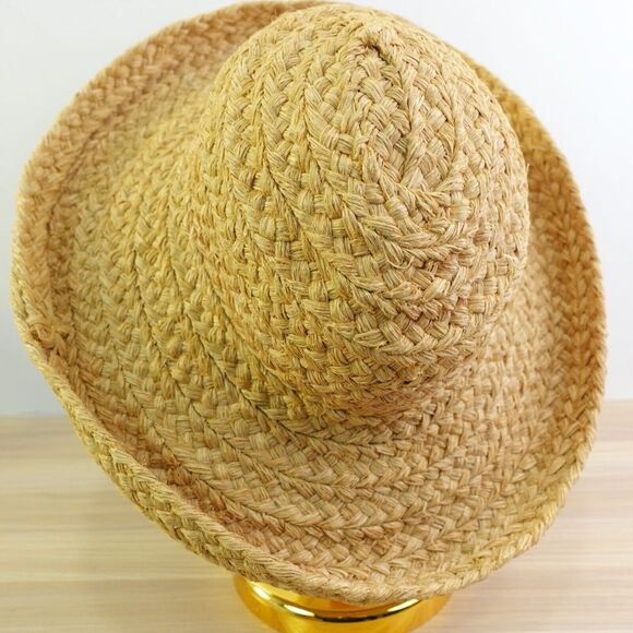 Braided Raffia Sun Hat HELEN‎ KAMINSKI Beige Natural Kettle Brim Preppy Summery main image 13